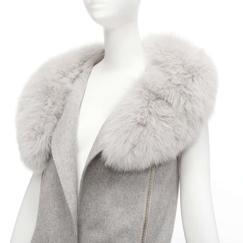Alexander Wang Grey Fur Vest Dress Grey Fur Never worn - Back View