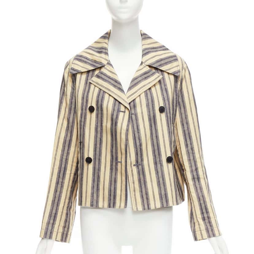 Dior Beige Striped Blazer Beige Linen Very good condition - Front View