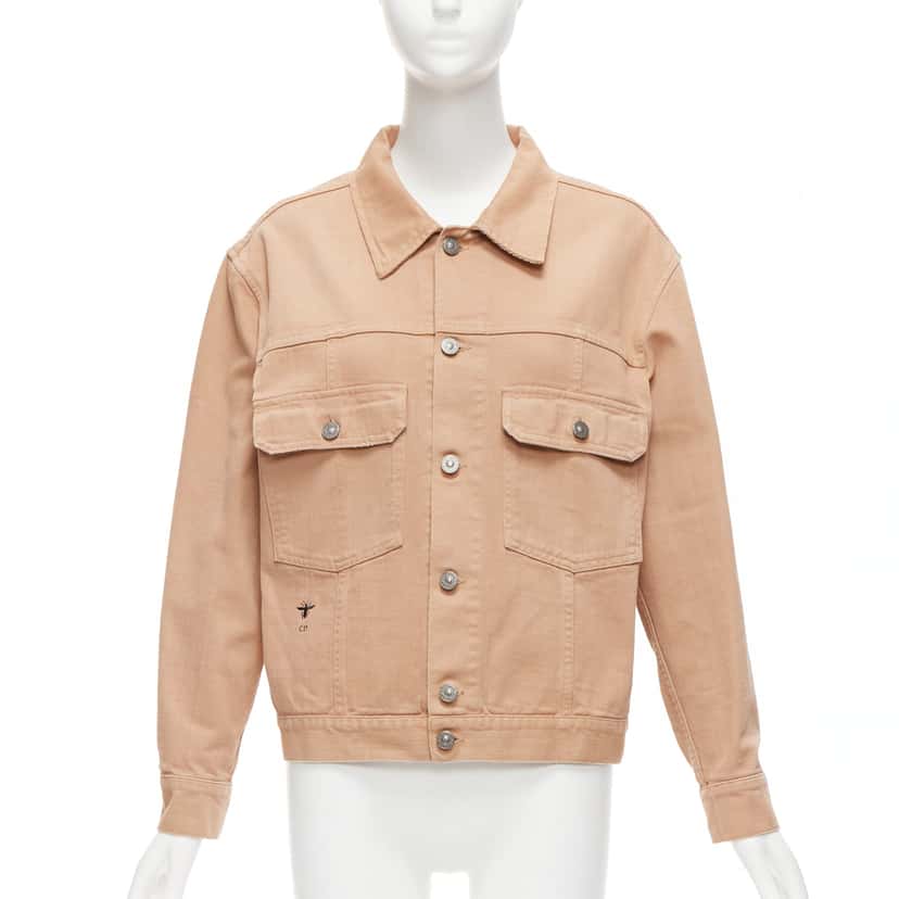 Dior Peach Denim Logo Jacket Pink Very good condition - Front View
