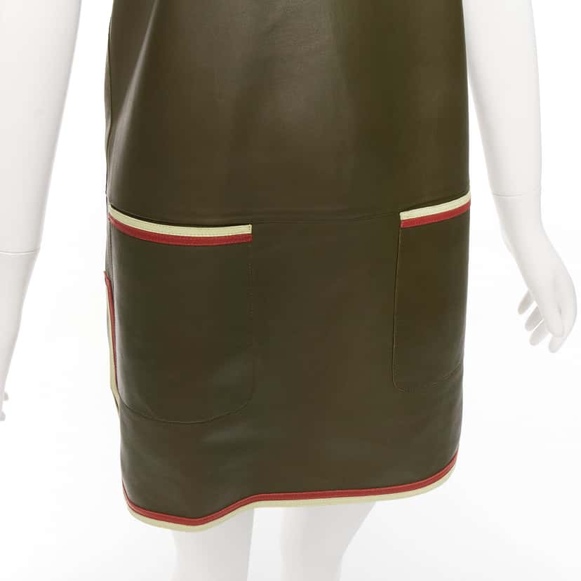 Celine Mod Leather Dress Green Leather Very good condition - Back View