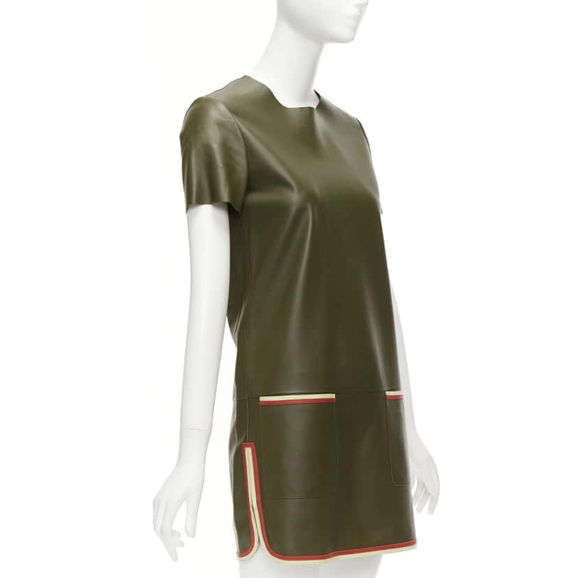 Celine Mod Leather Dress Green Leather Very good condition - Inside View