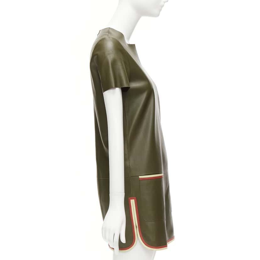 Celine Mod Leather Dress Green Leather Very good condition - Model View