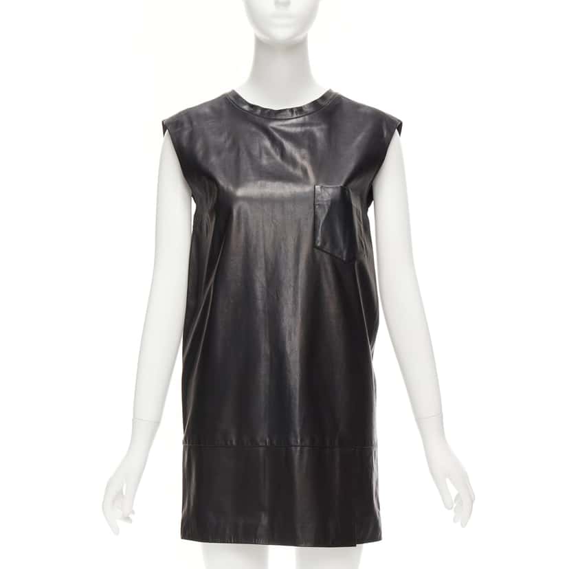 3.1 Phillip Lim Pocketed Lace Dress Black Leather Very good condition - Front View
