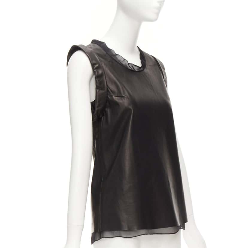 3.1 Phillip Lim Silk Trim Tunic Black Leather Very good condition - Inside View