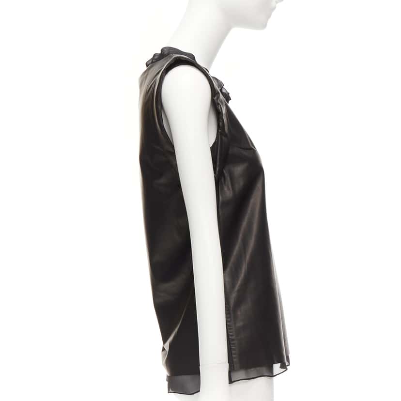 3.1 Phillip Lim Silk Trim Tunic Black Leather Very good condition - Model View