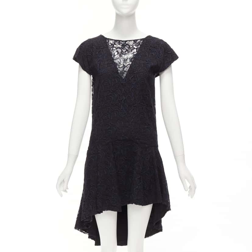 Dior Overlay Ruffle Dress Navy Never worn - Front View