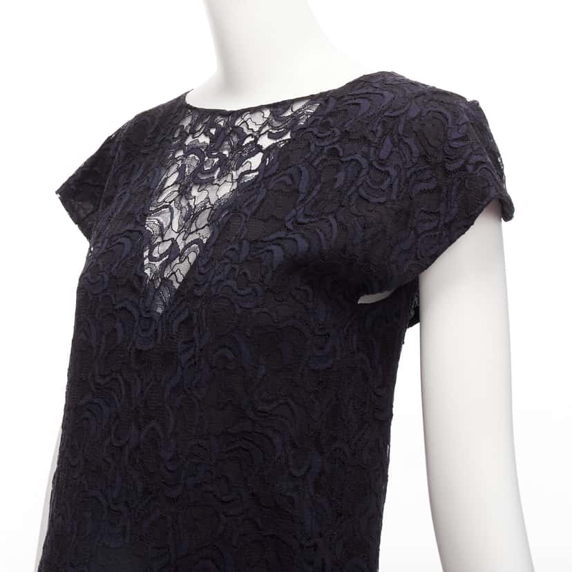 Dior Overlay Ruffle Dress Navy Never worn - Back View