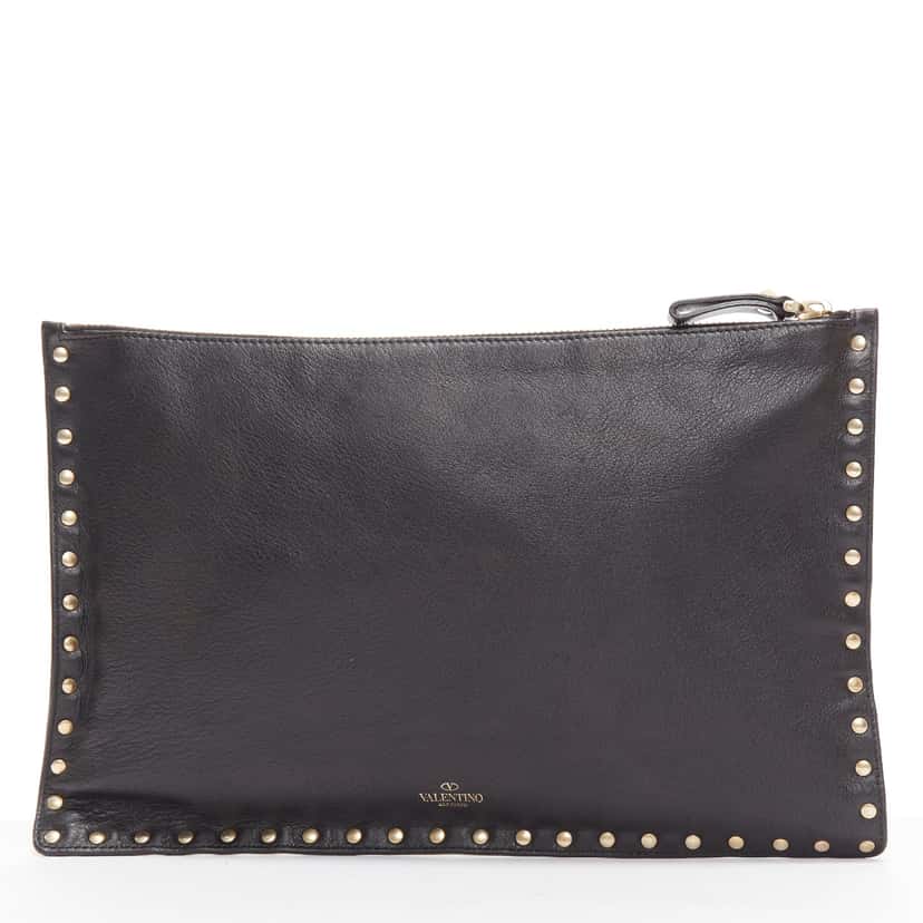 Valentino Garavani Rockstud Black Leather Very good condition - Front View