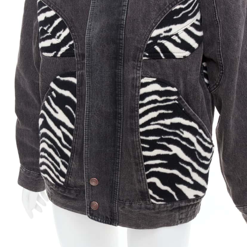 Celine Zebra Wool Patch Jacket Black Wool Never worn - Back View