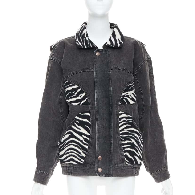 Celine Zebra Wool Patch Jacket Black Wool Never worn - Inside View