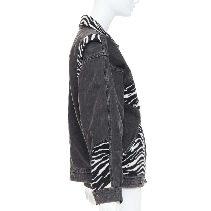 Celine Zebra Wool Patch Jacket Black Wool Never worn - Box View