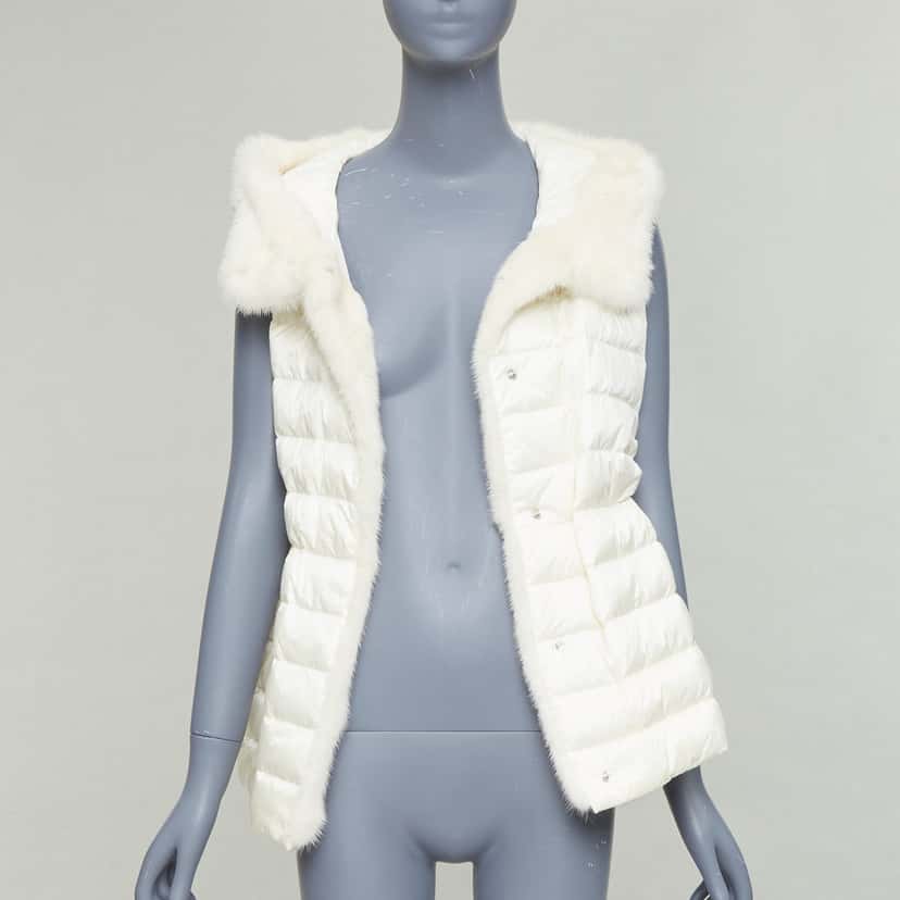 Moncler Beurre Gilet Ecru Very good condition - Back View