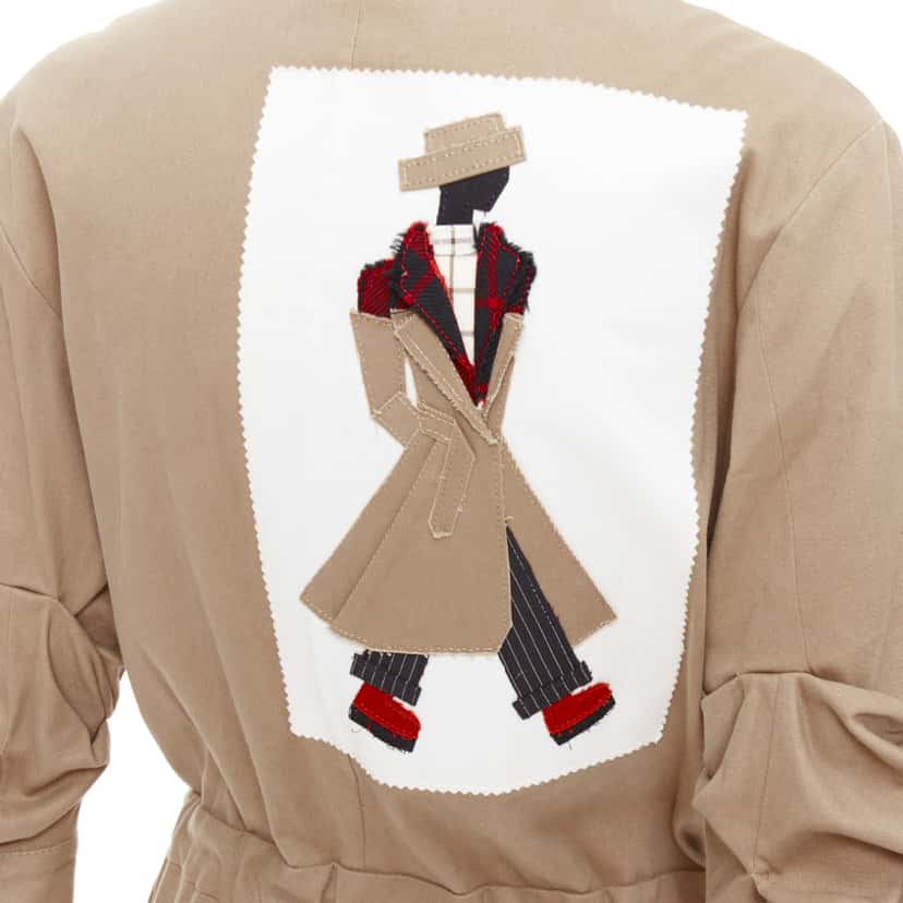 Monse Heart Patchwork Romper Khaki Cotton Very good condition - Back View