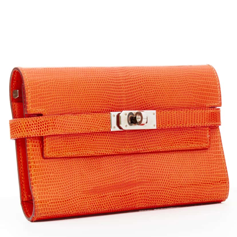 Hermès Kelly Short Orange Leather Fair condition - Back View