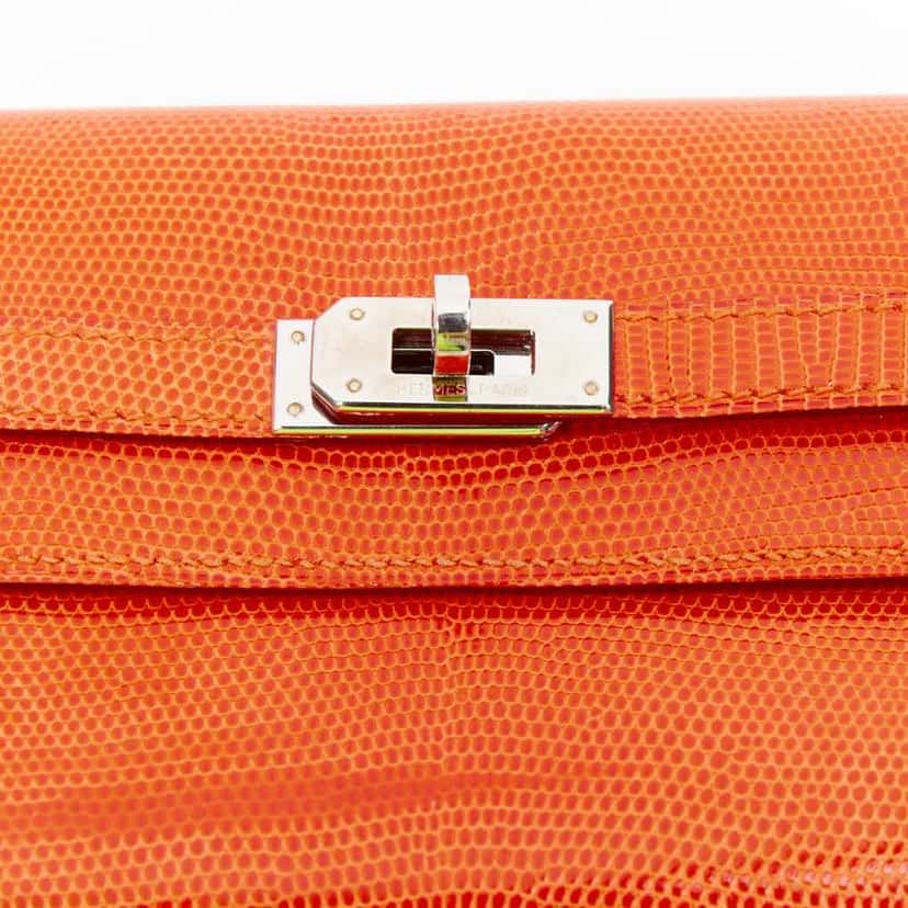 Hermès Kelly Short Orange Leather Fair condition - Box View