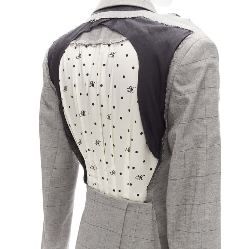 Monse Grey Draped Blazer Jacket Grey Wool Never worn - Back View