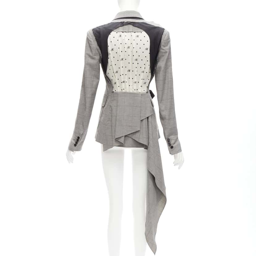 Monse Grey Draped Blazer Jacket Grey Wool Never worn - Box View