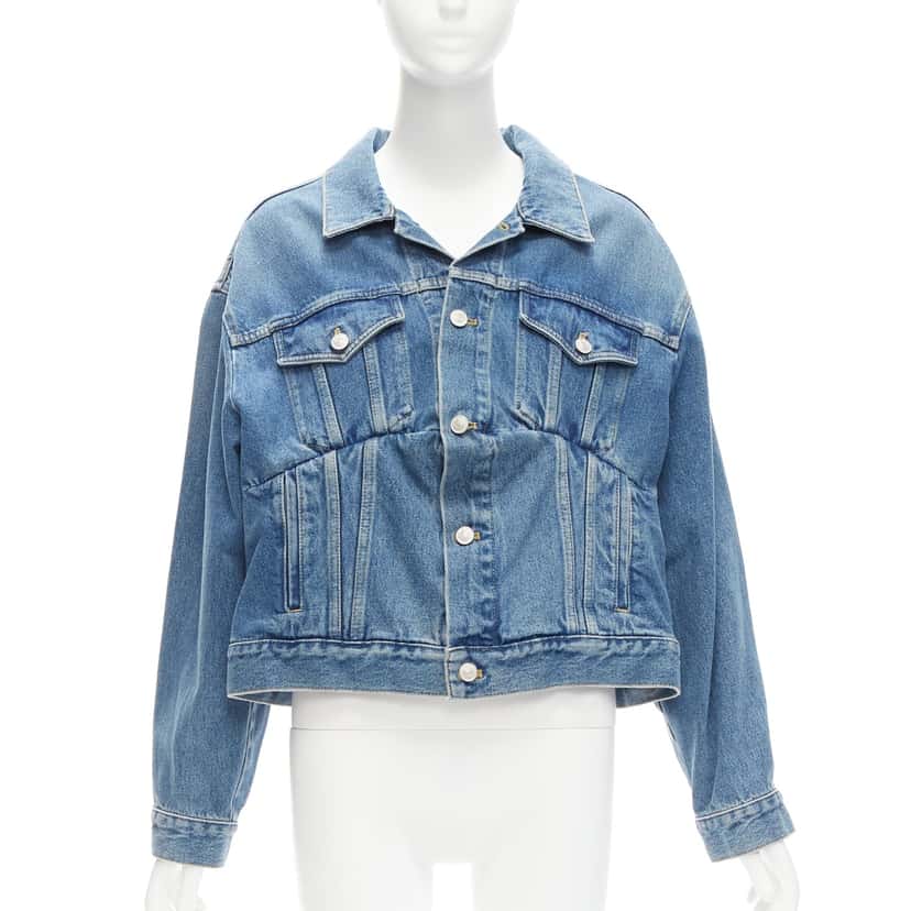Balenciaga Blue Cropped Denim Jacket Blue Never worn - Inside View