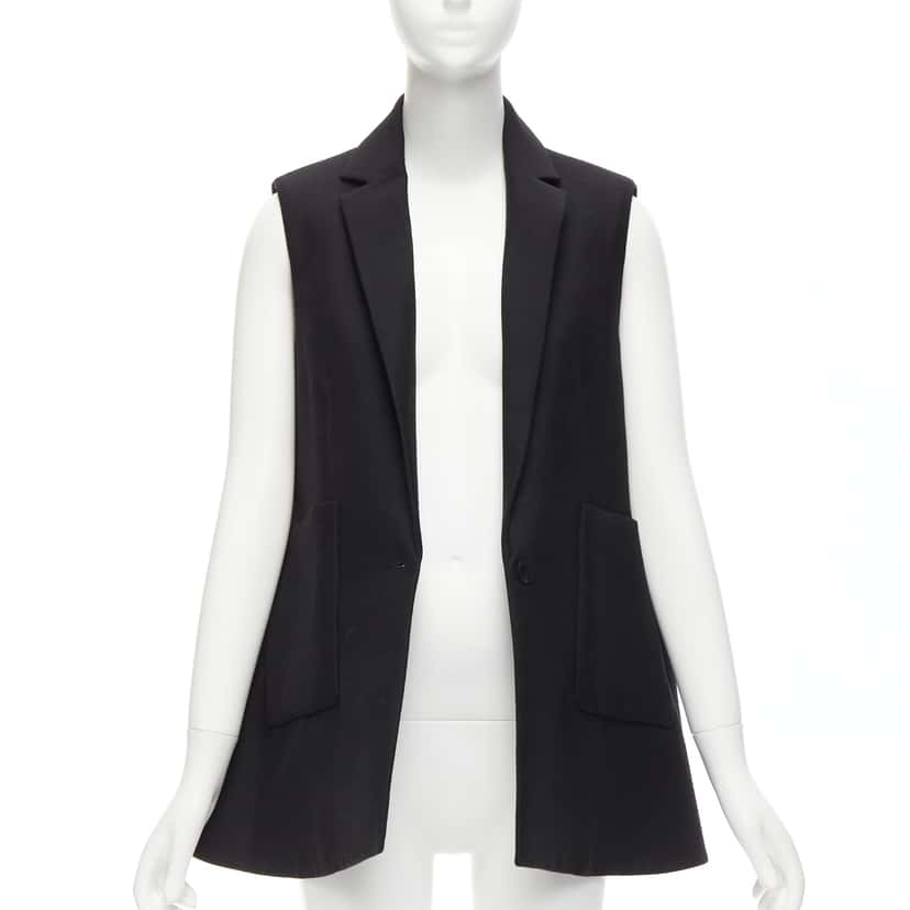 Balenciaga Black Bell Vest Blazer Black Wool Never worn - Inside View