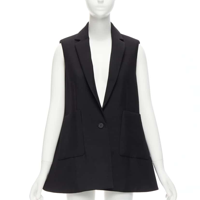 Balenciaga Black Bell Vest Blazer Black Wool Never worn - Model View