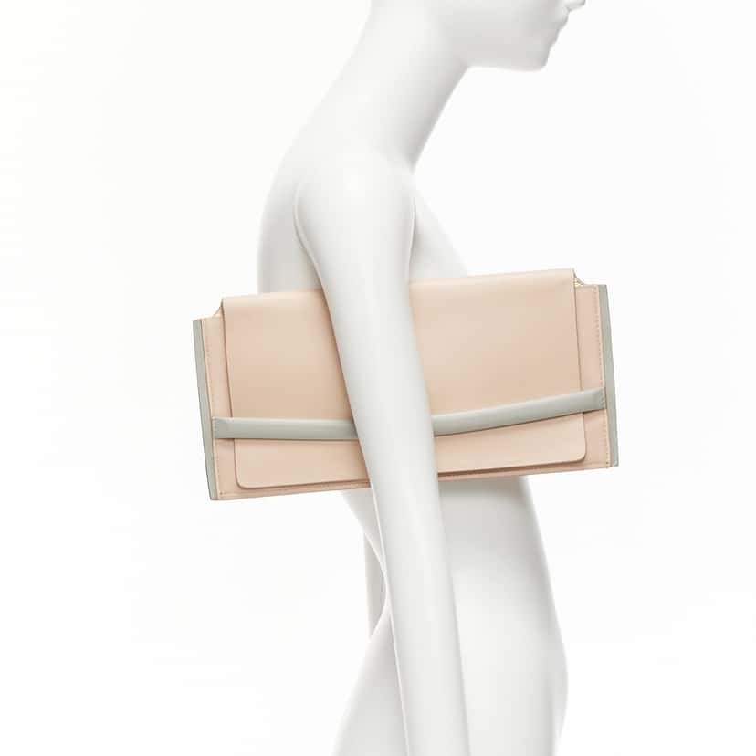 Jil Sander Gold Stud Wristlet Pink Leather Very good condition - Back View