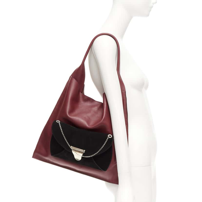 Celine Dual Burgundy Leather Fair condition - Back View
