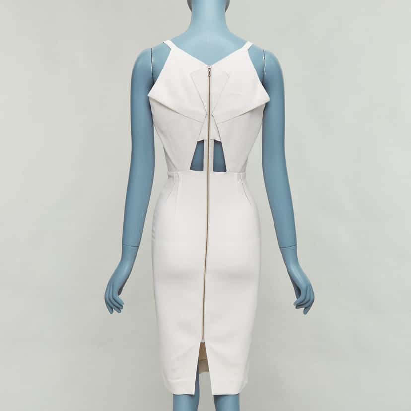 Roland Mouret Origami Pleat Dress Beige Good condition - Back View