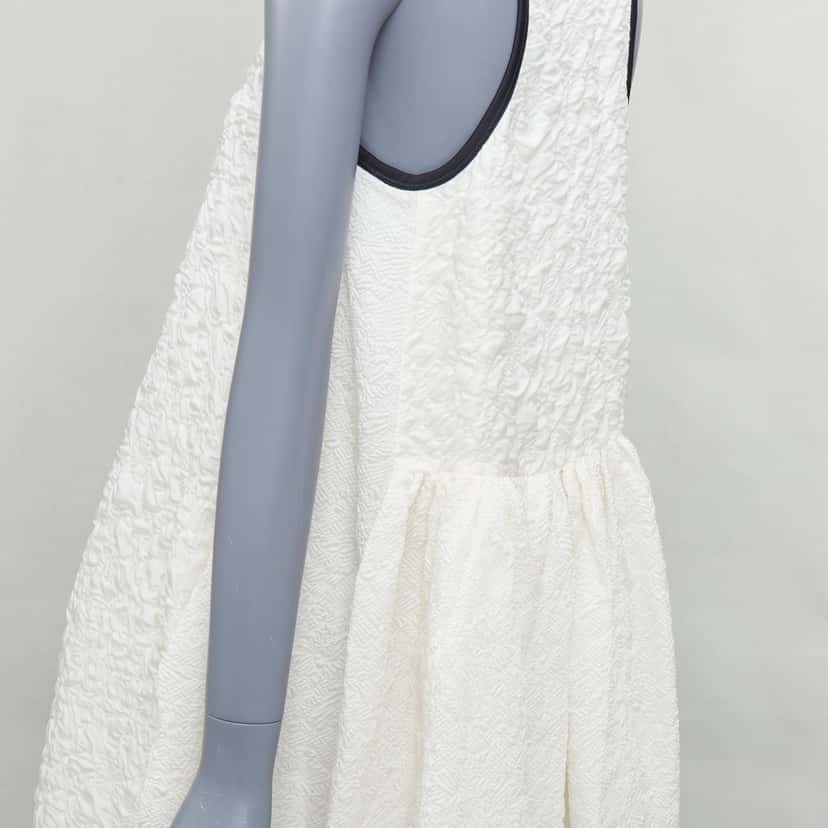 Fendi Cloque Babydoll Dress Ecru Silk Never worn - Back View