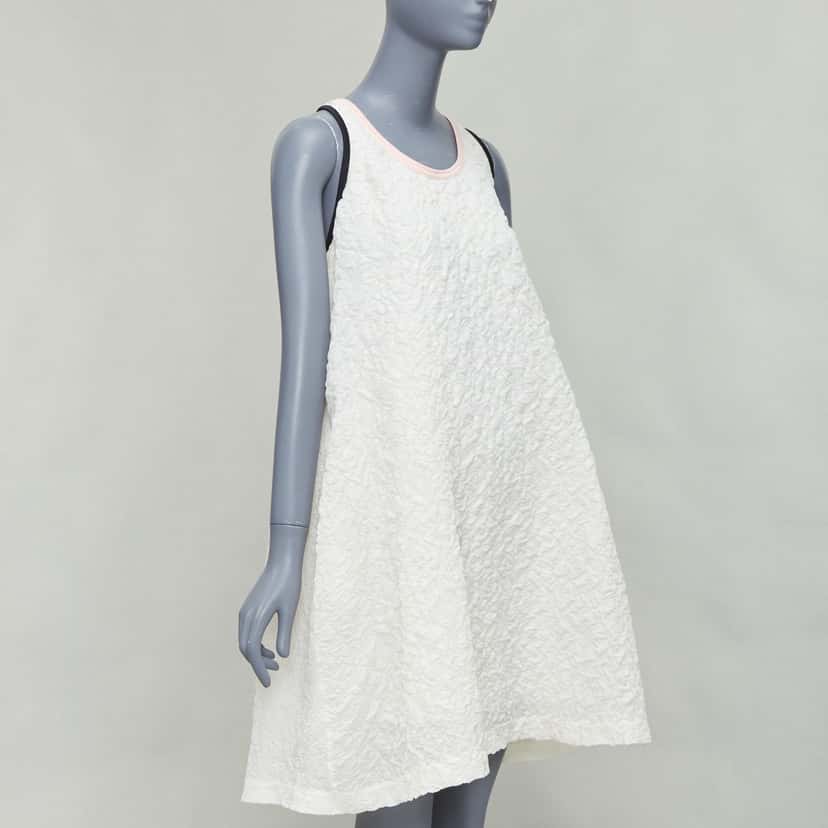 Fendi Cloque Babydoll Dress Ecru Silk Never worn - Inside View