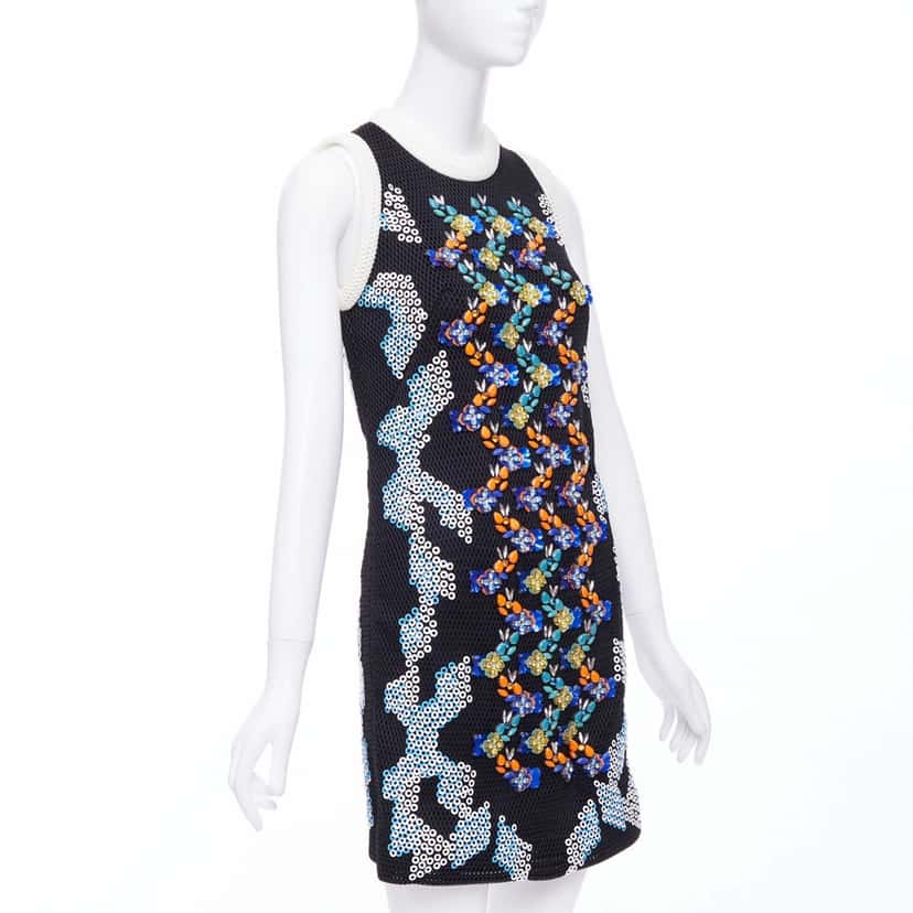 Peter Pilotto Mesh Mini Dress Black Silk Never worn - Inside View