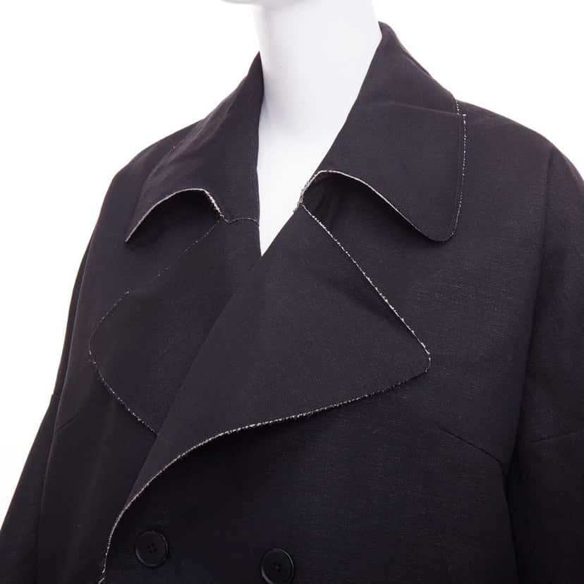 Marni Black Frayed Long Coat Black Wool Never worn - Back View
