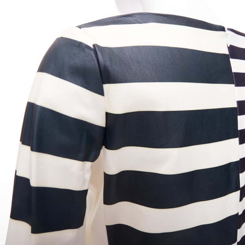 Celine Striped Leather Top Black Leather Good condition - Back View