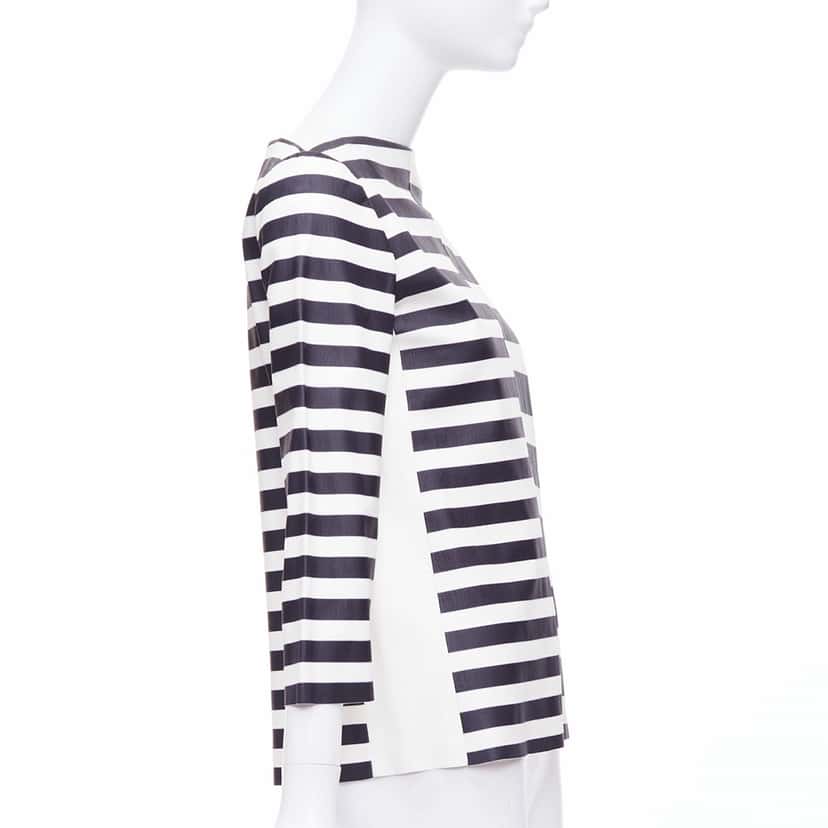 Celine Striped Leather Top Black Leather Good condition - Model View