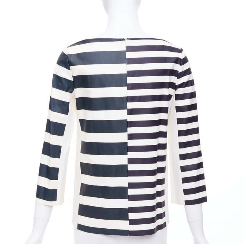Celine Striped Leather Top Black Leather Good condition - Box View