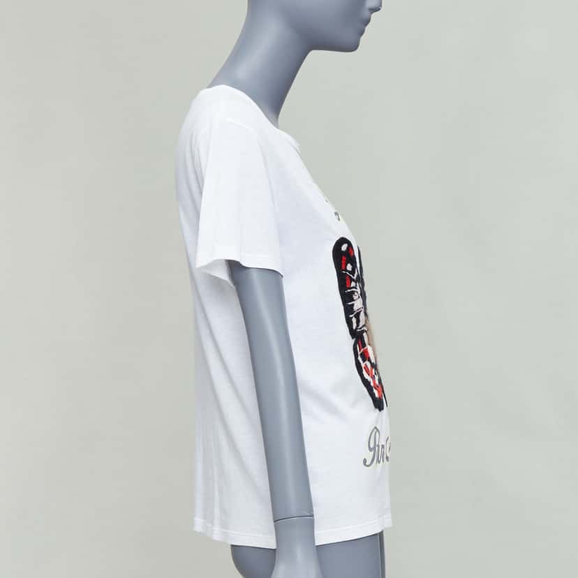 Gucci Butterfly Embroidered Tee White Cotton Never worn - Model View