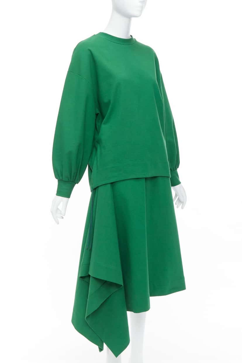 Hyke Pullover Skirt Set Green Cotton Very good condition - Back View