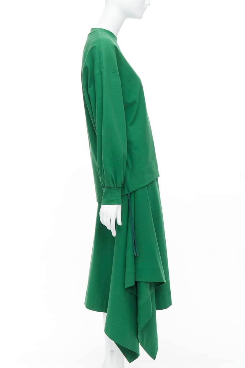 Hyke Pullover Skirt Set Green Cotton Very good condition - Inside View