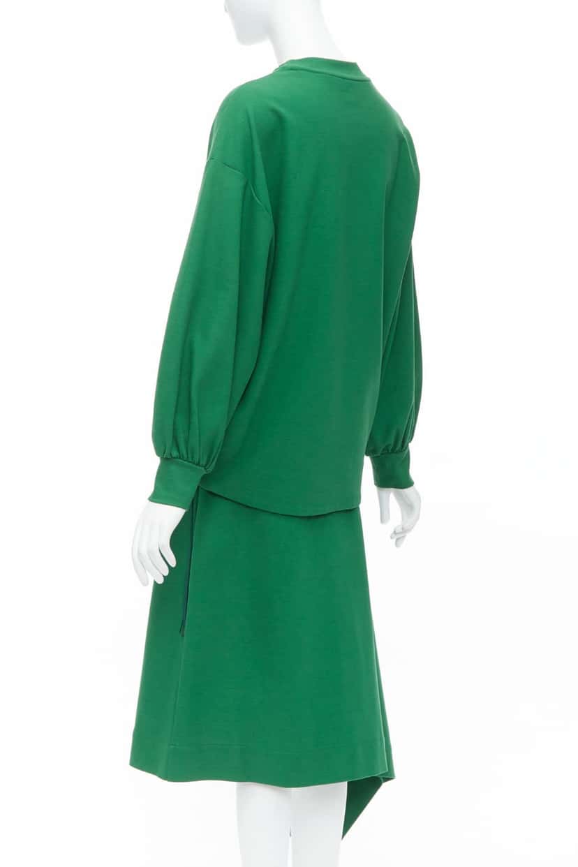 Hyke Pullover Skirt Set Green Cotton Very good condition - Box View