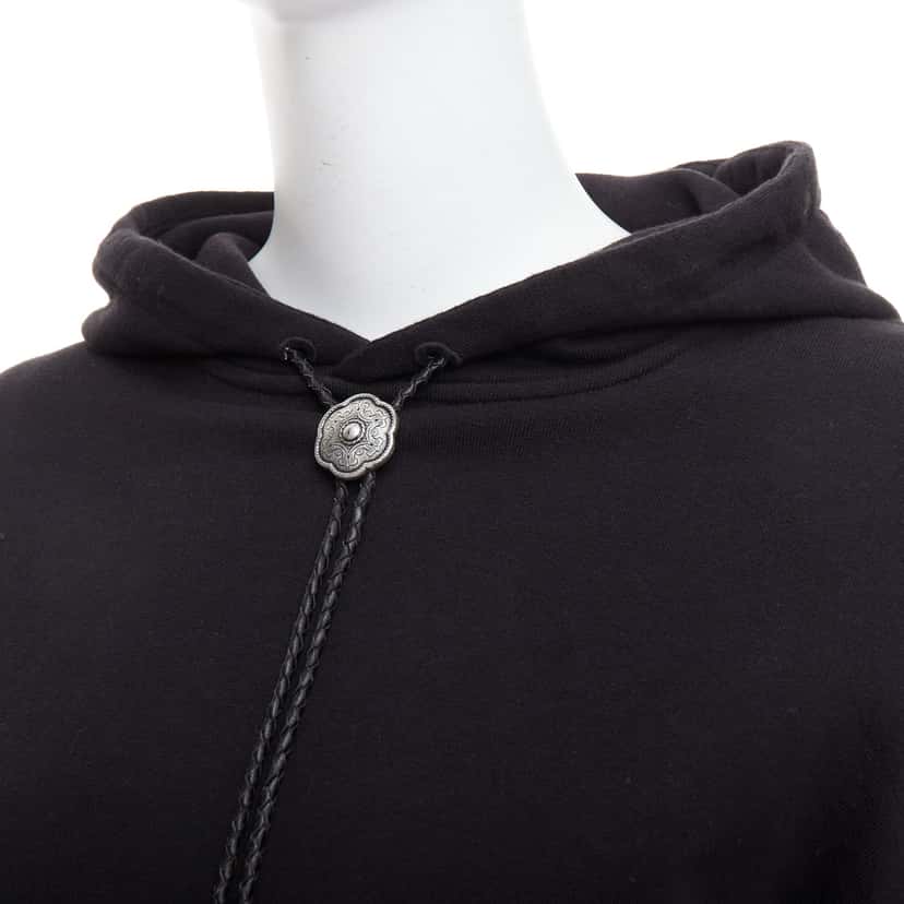 Saint Laurent Cowboy Drawstring Hoodie Black Cotton Very good condition - Back View