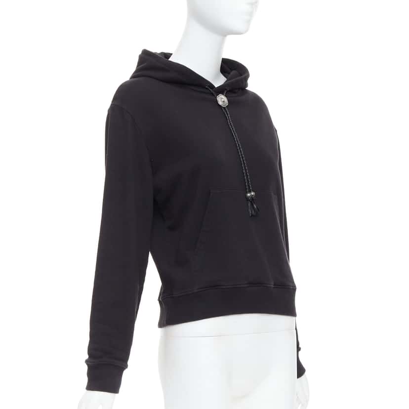 Saint Laurent Cowboy Drawstring Hoodie Black Cotton Very good condition - Inside View