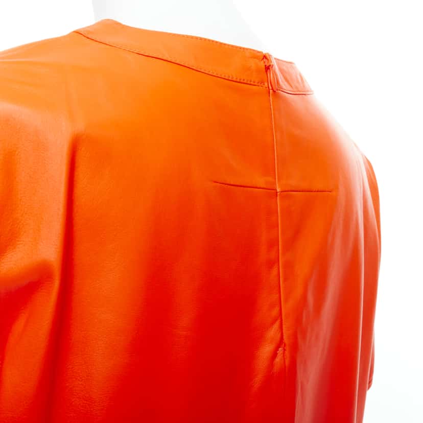 Givenchy Leather Hi-Low Shirt Orange Leather Never worn - Back View