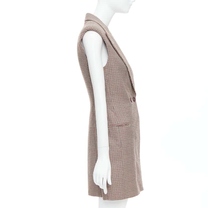 Stella McCartney Houndstooth Blazer Dress Burgundy Wool Very good condition - Box View
