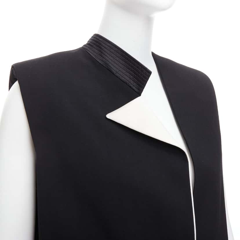 Lanvin Black Padded Boxy Vest Black Wool Never worn - Back View