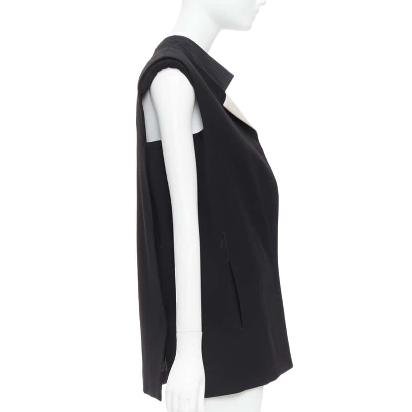 Lanvin Black Padded Boxy Vest Black Wool Never worn - Box View