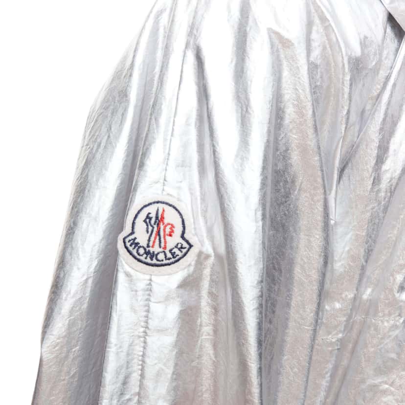 Moncler Silver Hooded Windbreaker Silver Cotton Never worn - Back View