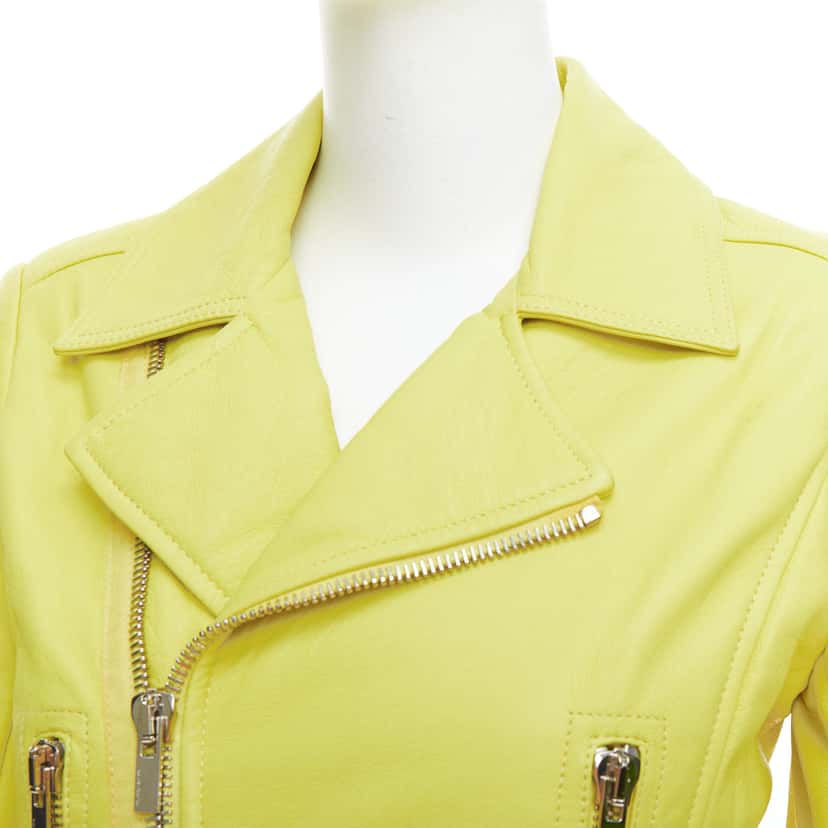 Balenciaga Yellow Crop Biker Yellow Leather Very good condition - Back View