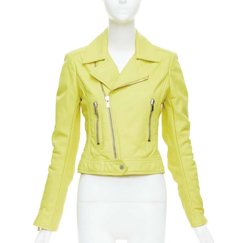 Balenciaga Yellow Crop Biker Yellow Leather Very good condition - Inside View