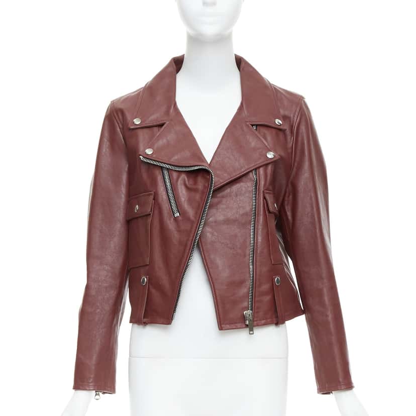 Golden Goose Burgundy Biker Jacket Burgundy Leather Very good condition - Back View