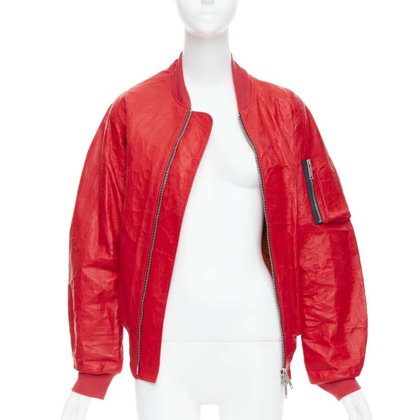 Unravel Project Orange Bomber Jacket Red Leather Never worn - Inside View