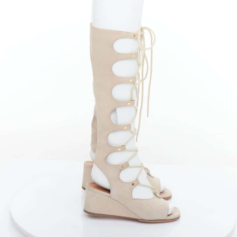 Chloé Suede Gladiator Wedges Beige Suede Fair condition - Inside View
